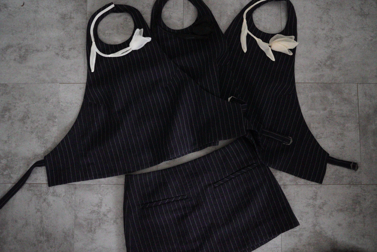 BACKLESS SEPARATE VEST 【limited Edition】Navy stripe