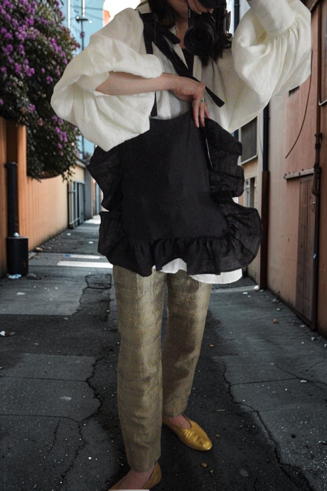frill tote bag /M