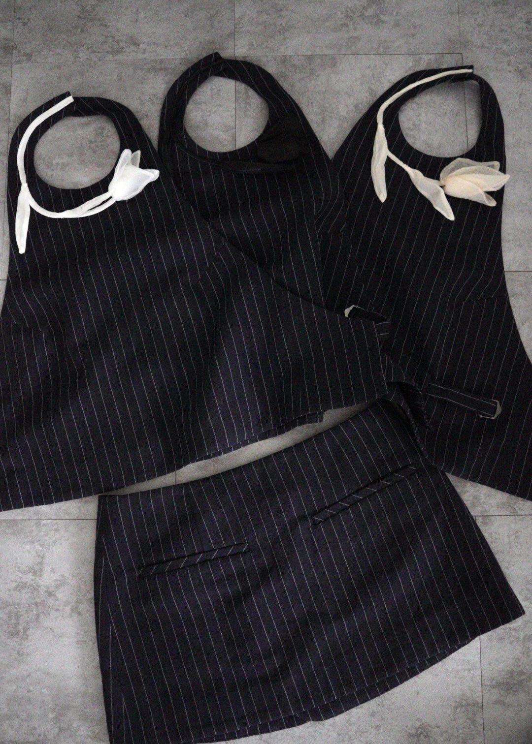 BACKLESS SEPARATE VEST 【limited Edition】Navy stripe