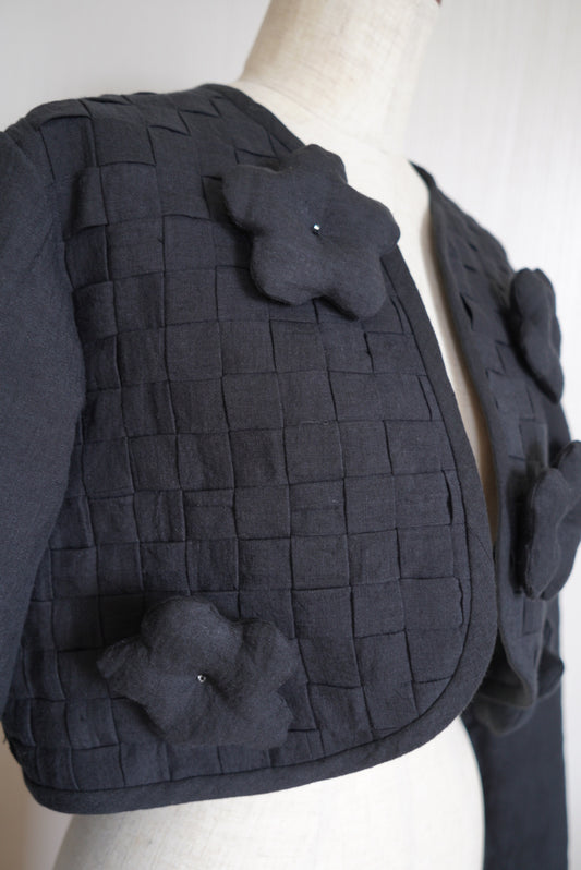 mosun jacket short / puff flower